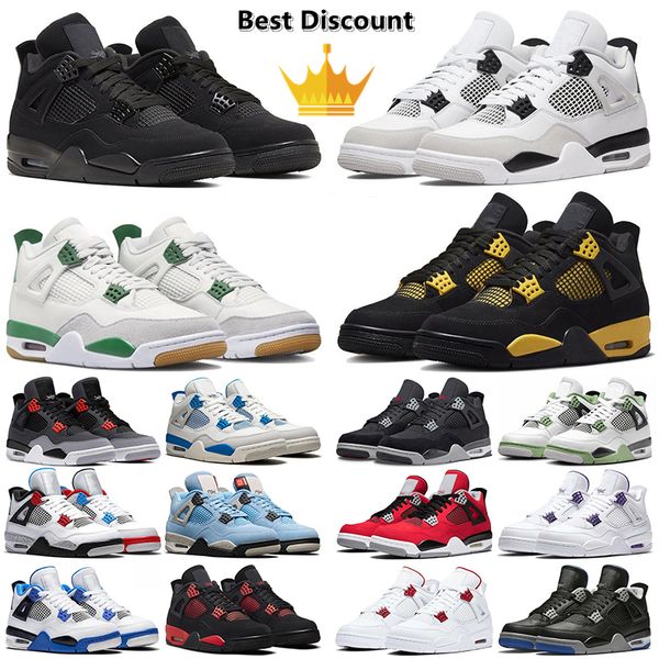 

4 basketball shoes for men women 4s pine green military black cat sail red thunder white oreo cactus jack university blue infrared cool grey