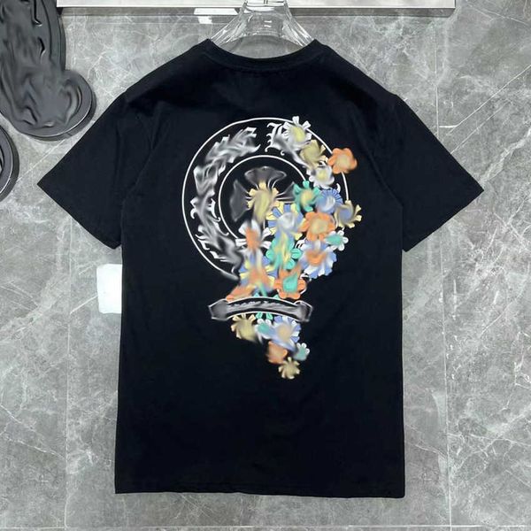 

classics men's luxury t shirt brand ch t-shirts designers men women tees fashion horseshoe sanskrit cross print cotton t-shirt casual, White;black