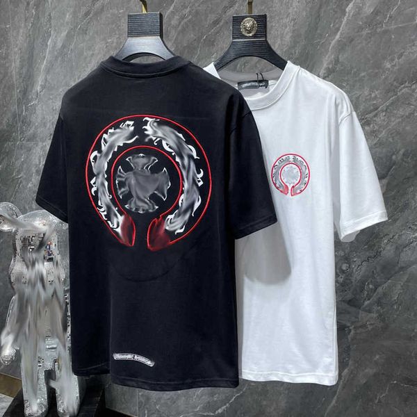 

fashion men's luxury t shirt brandch t-shirts designers men women tees horseshoe sanskrit cross print classics cotton t-shirt casual s, White;black