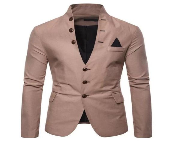 

men039s suits blazers slim fit men suit jacket fashion mens casual blazer stand collar party costume solid2096222, White;black