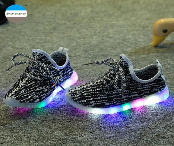 

2018 1 to 12 years old baby boy and girl casual sport shoes children running shoes glowing sneakers toddler shoes3886104, Black