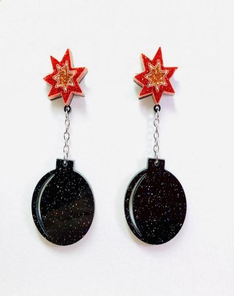

bomb dangle earrings for women new style glittery acrylic jewelry6601472, Silver