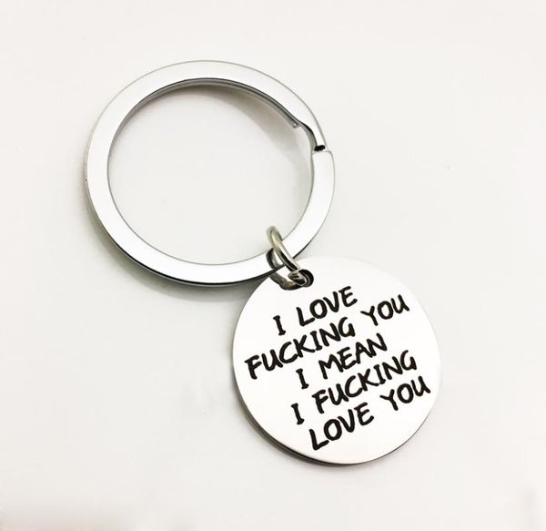 

circle i iove fucking i mean i fucking love you personality keychain creative special new trends pretty9226728, Slivery;golden