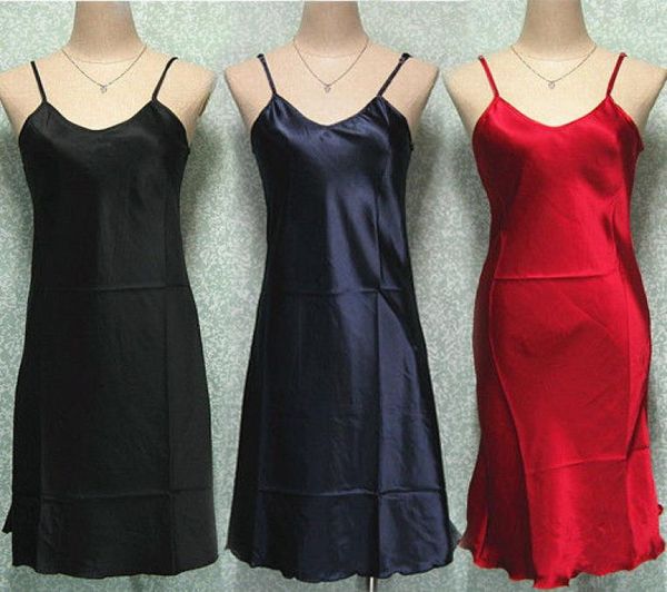 

whole 2017 new ladies strappy nightdress nightie nightgown sleep wear plus size s2xl sleep dress4196699, Black;red