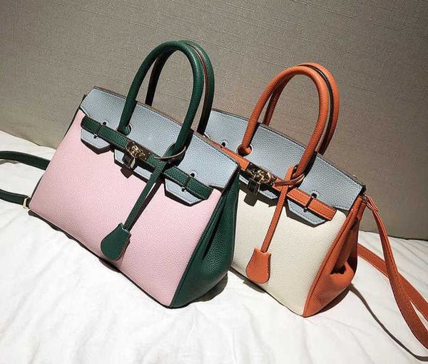 

casual h ermes brikiss tote bags online store fashionable contrast color big bag for women 2023 new fashion korean version simple one should