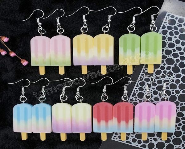 

summer refreshing color lollipop simple fresh dangle earrings fashion creative emulational ice cream eardrop sweet cute jewelry1848647, Silver