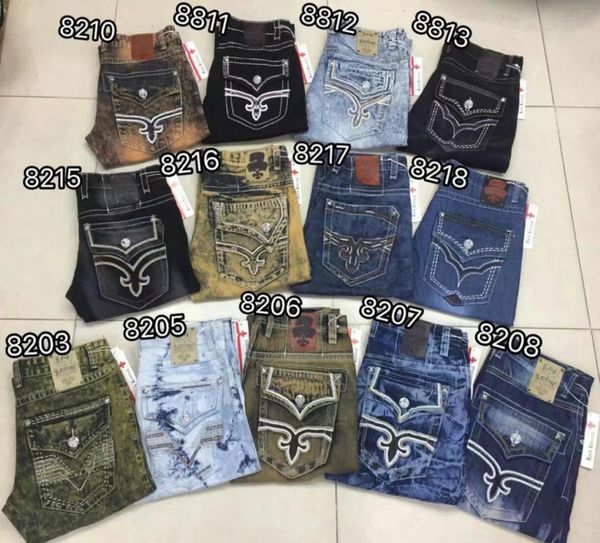 

mens robin rock revival jeans crystal studs denim pants designer trousers men039s size 3042 new4872425, Blue