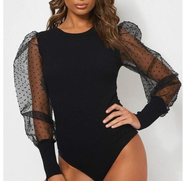 

women039s jumpsuits rompers sheer mesh long sleeve bodysuit bodycon jumpsuit romper leotard blouse playsuit black w6594690, Black;white