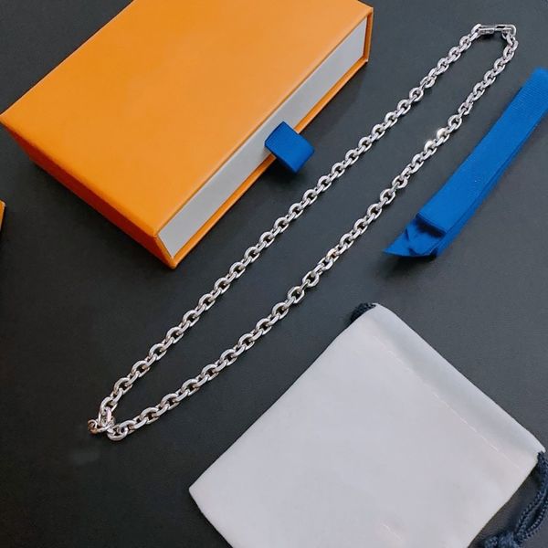 

20 luxury designer necklace luis pendant vuttonity necklace designer stainless steel plated artificial leather letters women's wedding, Silver