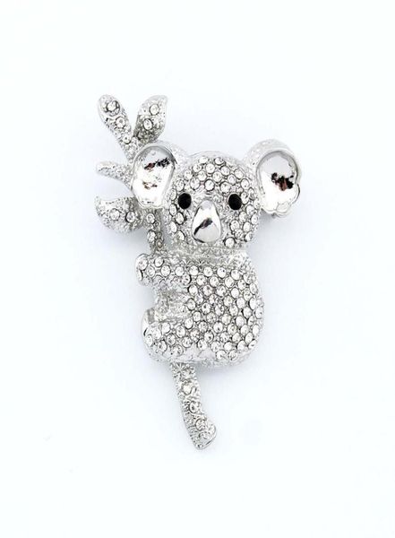 

koala bear brooch crystal koala broach rhinestone silver bouquet brooches pillow frame decor brooches55831656514981, Gray