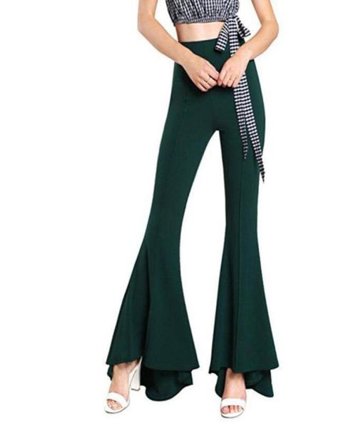 

7 colors women trousers fashion flare pants wide leg bell bottoms 2020 new style high waist pants5790500, Black;white