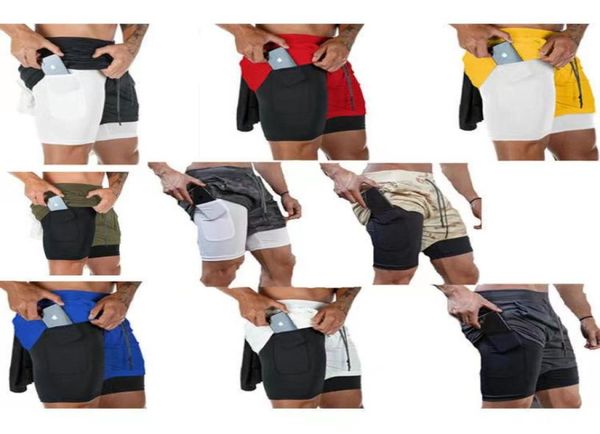 

2021 camo running shorts men 2 in 1 doubledeck quick dry gym sport fitness jogging workout short pants5733283, White;black