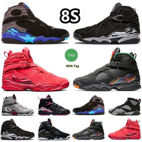 

mens 8 8s basketball shoes white aqua bordeaux countdown pack reflective three peat valentines day south beach turbo green pinksicle mens sp, Black