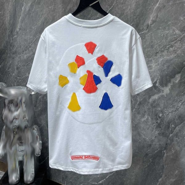 

luxury men's classics t shirts brand ch t-shirts designers men women tees fashion horseshoe sanskrit cross print cotton tshirts casual, White;black