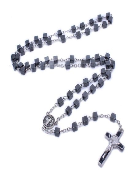

catholic rosary jewelry square beads long strand necklace04074507, Silver