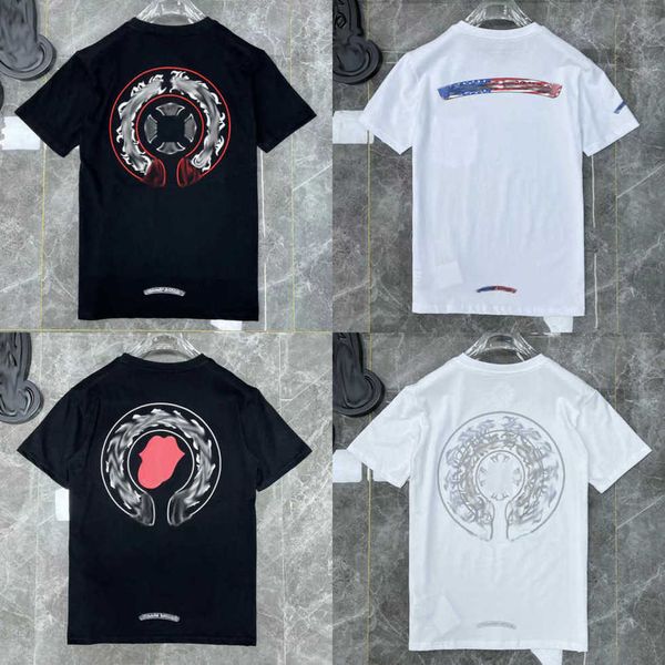 

men's luxury classics t shirt brandch t-shirts designers men women tees fashion horseshoe sanskrit cross print cotton t-shirt casual s, White;black