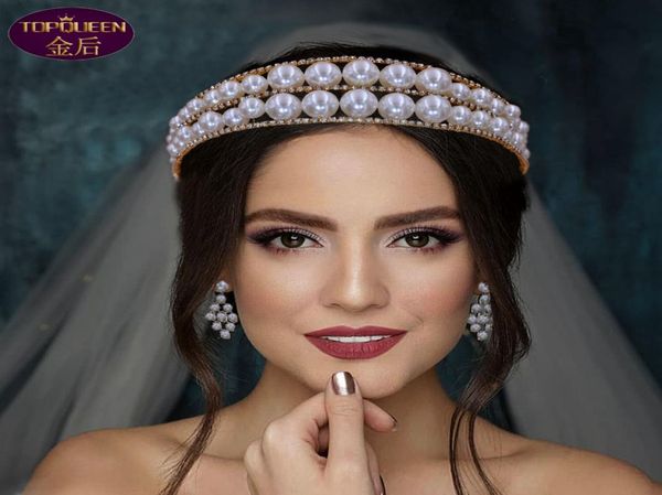 

handmade pearl diamond hair band tiara baroque crystal bridal headwear crown rhinestone with wedding jewelry hair accessories diam2678349, Silver