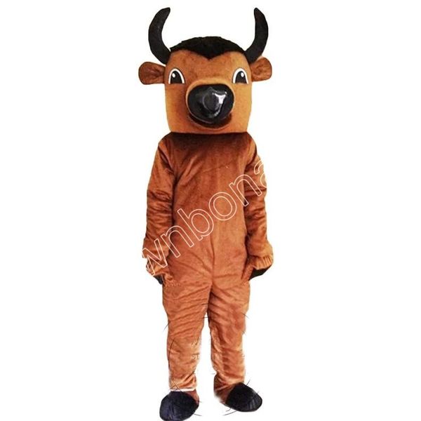 

brown buffalo mascot costume walking halloween suit large event costume suit party, Red;yellow