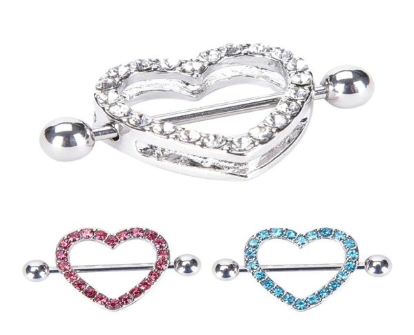 

2pc nipple ring heart gem dangle chain nipple shield ring body jewelry nipple shield rings jewelry helix piercing barbell5457533, Silver