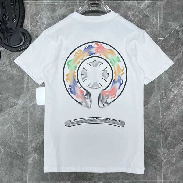 

men's luxury fashion t shirt brand ch t-shirts designers men women tees horseshoe sanskrit cross print classics cotton t-shirt casual, White;black