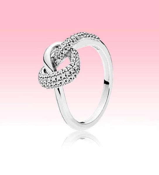 

new arrival knotted heart ring women wedding love jewelry for 925 sterling silver girls engagement hearts rings with original box5323621, Slivery;golden
