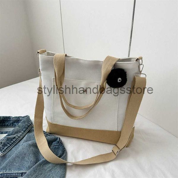 

shoulder 2023 new colored large capacity canvas fashionable and simple women's tote water bucket handbagstylishhandbagsstorestylishhand