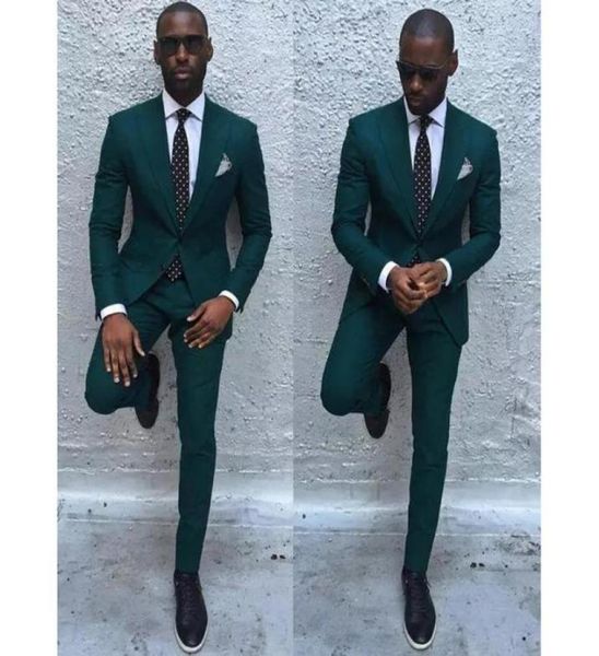 

dark green slim men suits 2020 handsome wedding groomsmen groom tuxedos party prom business 2 piecejacketpantstie1241329, White;black