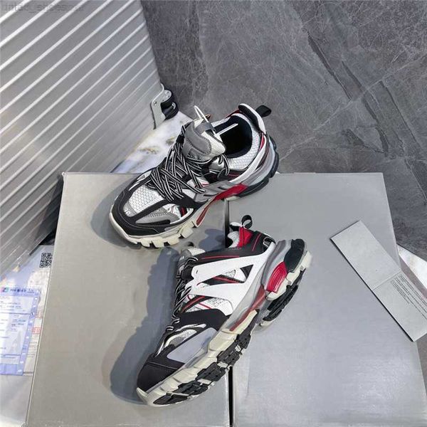 

luxury brand designer men women casual shoes track 3 3.0 triple white black sneakers tess.s. gomma leather trainer nylon printed platform tr