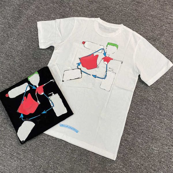 

fashion luxury men's t shirts brandch t-shirts designers men women tees horseshoe sanskrit cross print classics cotton t-shirt loose s, White;black