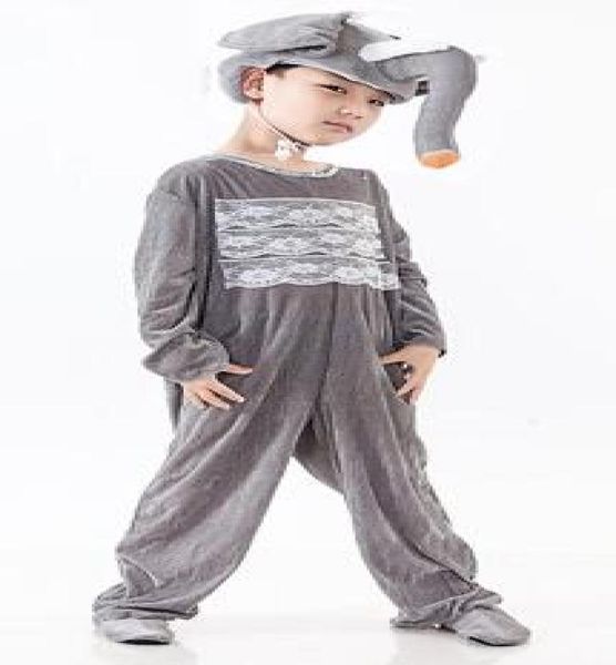 

new style the 2018 children cosplay grey elephants brown lion suitable for boys and girls stage costume long style dancing clothe2321149, Black