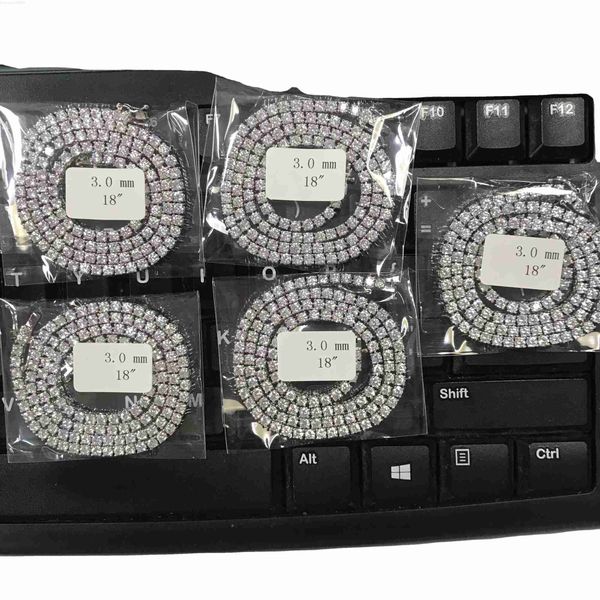 

ready to s hop tennis choker chain iced out jewelry 3mm 4mm 5mm vvs tennis chain moissanite tennis necklace, Silver