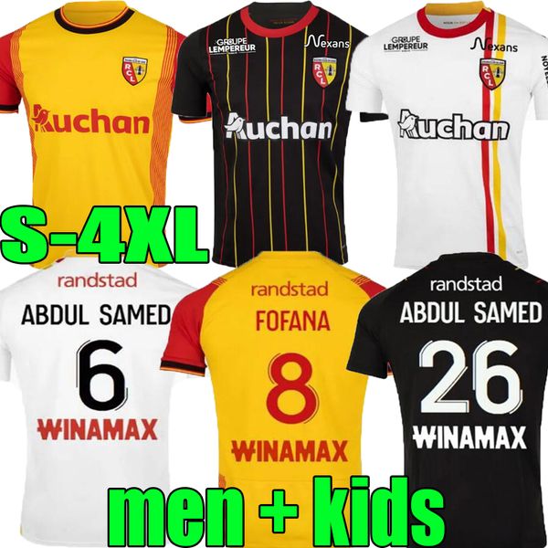 

xxxl 4xl 2023 rc lens third away maillot soccer jerseys 23 24 saint barbara special kakuta openda 11 ganago sotoca fofana fortes football sh, Black;yellow