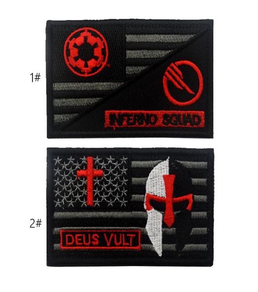 

18vp52 3d deus vult armband embroidery tactical patch with magic stick inferno squad patches army patch for jacketcap6644315