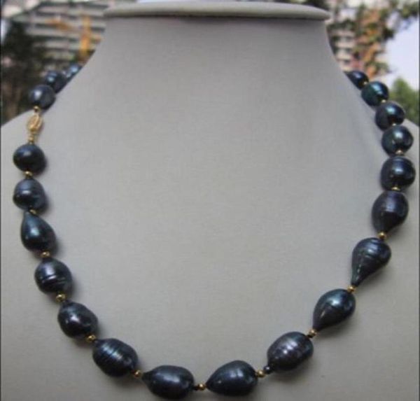 

gtgt2017 new 1113mm tahitian natural south sea black pearl necklace 14k gold clasp64530214275123, Silver