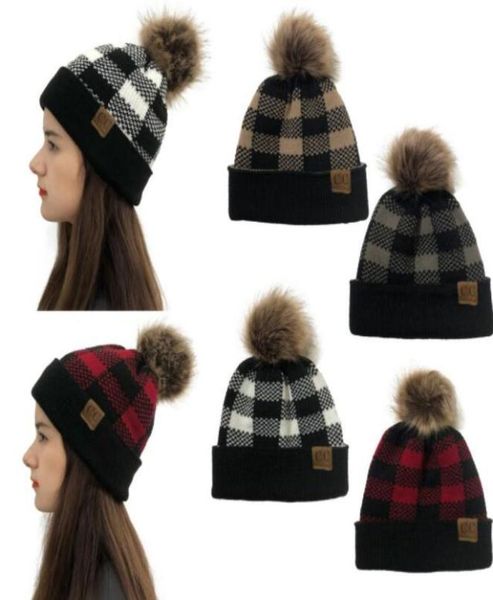 

christmas warm woolen hat xmas generous lattice crimping color matching cc standard detachable wool ball crimping knitted hats4758794, Yellow