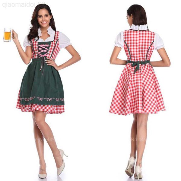 

theme costume s-4xl halloween cosplay clothing dresses germany traditional come women oktoberfest beer comes bavarian dirndl dress apron l23, Black;red