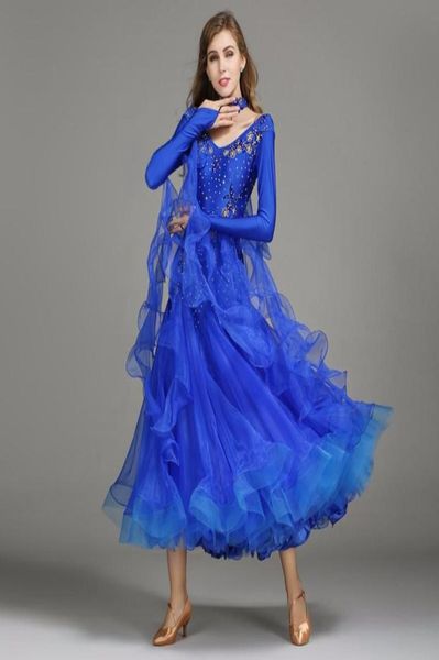 

6 colors blue sequins ballroom waltz dresses for ballroom dancing standard competition standard dance dress woman foxtrot dress9977764, Black;red