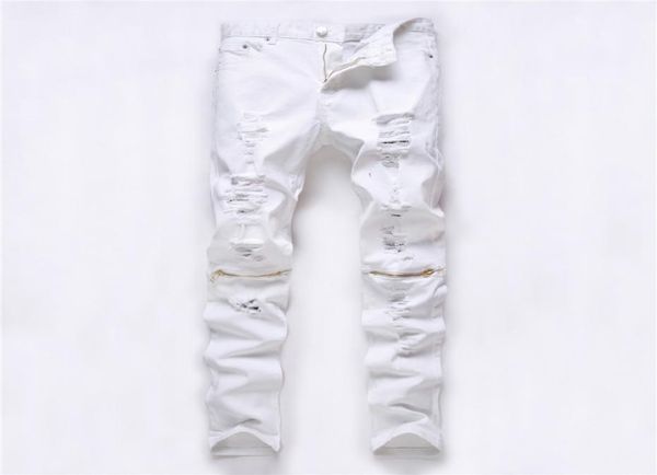 

2016 fashion ripped straight jeans men slim printed jeans men039s tide brand hole denim fabric hip hop swag pants casual mens1495911, Blue