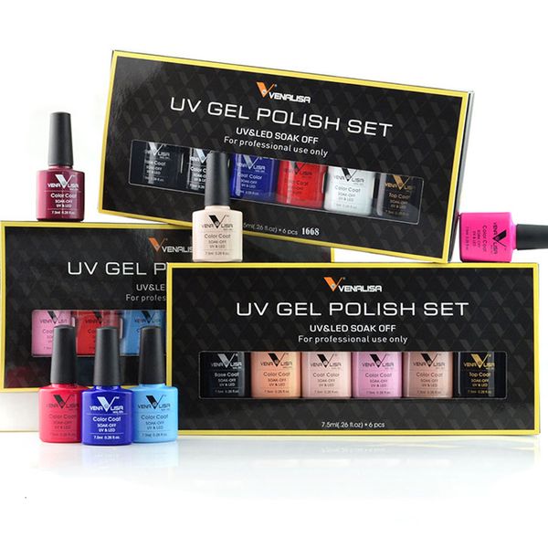 

nail polish set of 6pcs venalisa nail varnish 7.5ml soak off gel lacquer led uv gel polish colorful manicure nail gel polish 230804