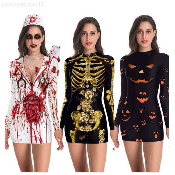 

theme costume bloody role-play dress for women halloween scary horror cosplay comes polyester mini gothic american medieval clothing l230804, Black;red
