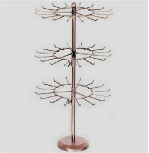 

threelayer ly adjustable height rotatable jewelry framebox bracelet sweater chain display stand5687171, Black