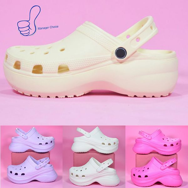 

classic bae clog women designer sandals height increasing platform clogs waterproof shoes pink thick bottom slippers hospital nursing slides, Black