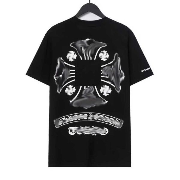 

classics men's luxury t shirt ch brand t-shirts designers men women tees fashion horseshoe sanskrit cross print cotton t-shirt casual, White;black