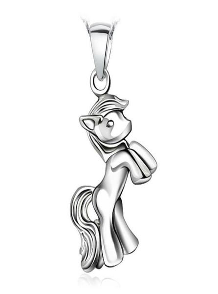 

925 sterling silver chinese blessing horse pendant necklace jewelry4486346