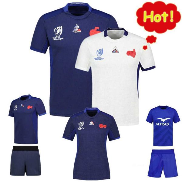 

men's t-shirts 2023 france womens kids mens rugby jersey home away rugby shirt woman children's set shorts, White;black