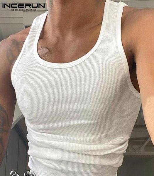 

men039s tank men 2022 round neck streetwear solid color sleeveless skinny casual vests breathable clothing s5xl ince9015567, White;black