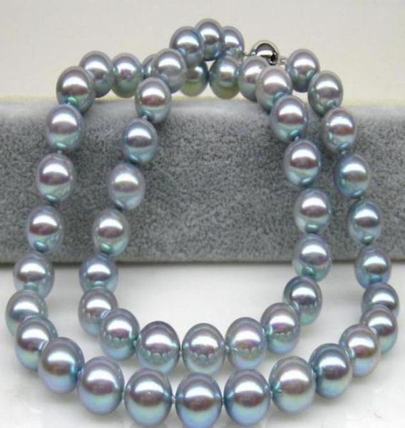 

charming 89mm natural akoya gray pearl necklace 18inch 925 silver clasp82931753664386
