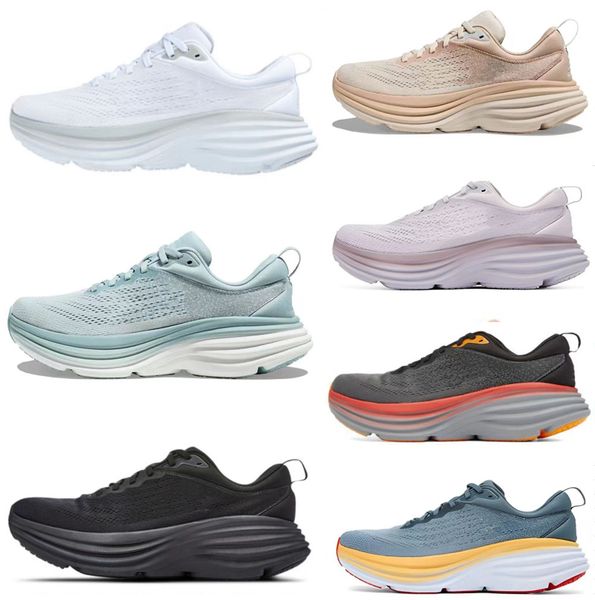 

designer sneaker running shoes athletic runner carbon triple black white light blue outdoor bondi 8 gym sports trainers shock absorption 36-