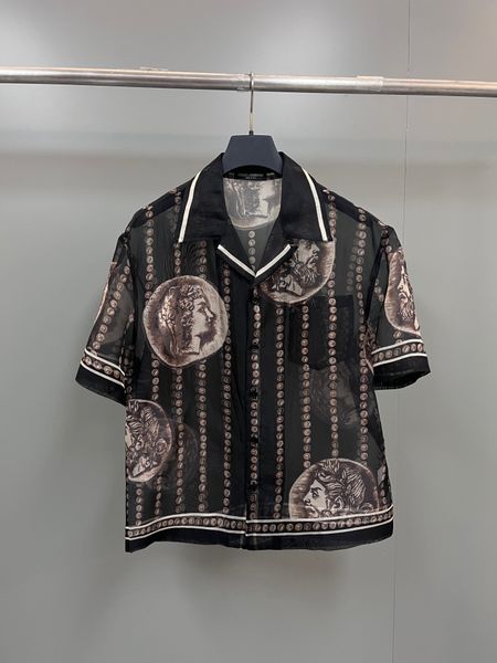 

2023 summer beautiful mens designer fabric shirts - us size shirts - mens designer short sleeve shirts, White;black