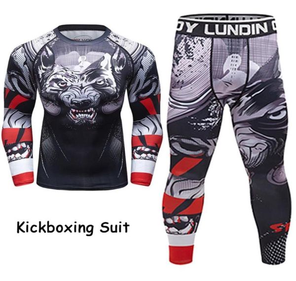 

men039s tracksuits men sport sportsuit boxeo rashguard jiu jitsu pants fitness t shirt ucf bjj boxing set gym rash guard fight8416015, Gray